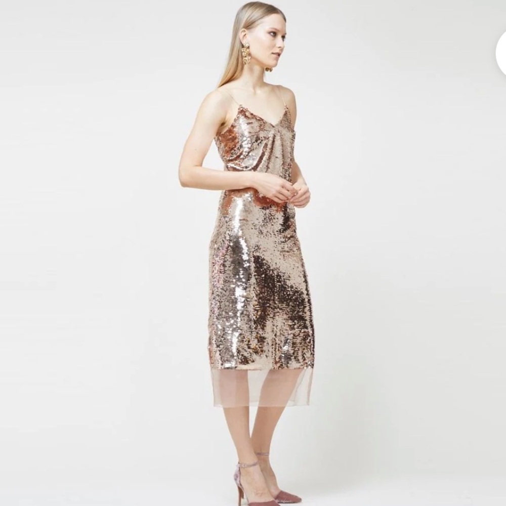 NWT SACHIN & BABI Dolly Dress - Gold